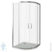 Уголок душевой GOOD DOOR BAS INFINITY R-100-C-CH (100х100) полукруглый, стекло прозрачное 6мм