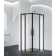Душевой уголок BelBagno Acqua (885-900x885-900x1950) R-2-90-C-NERO полукруг, стекло прозр/черн