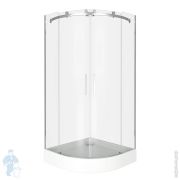 Уголок душевой GOOD DOOR BAS ALTAIR R-TD-100-C-CH (100х100) полукругл, 2 раздв. двери,стекло прозрач