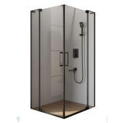 Душевой уголок CEZARES SLIDER (800-900х800-900х1950) A-2-80/90-C-NERO стекло прозрачное/черный