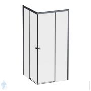 Душевое ограждение AM.PM X-Joy Square Slide 884х884х1900 черное/стекло прозрачн. W94G-403-9090-BТ