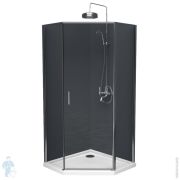 Душевой уголок BelBagno Uno (900х900х1950) UNO-195-P-1-90-C-Cr пятиугольный,стекло прозрач/проф.хром
