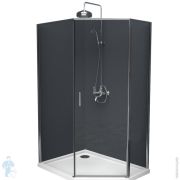 Душевой уголок BelBagno Uno (1000х800х1950) UNO-195-PH-1-100/80-C-Cr асиммет,стекло прозр/проф.хром