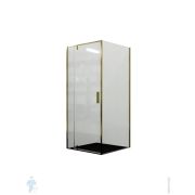 Душевой уголок WasserKRAFT Aisch 900x900x2000 стекло прозрачное/профиль матовое золото 55P03