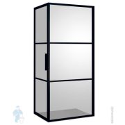 Уголок душевой RIHO GRID GB201 (800х900х2000) прямоугольный, профиль черный мат./стекло прозр. 6мм GB2080090