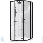 Душевой уголок BelBagno Uno (900х900х1950) UNO-195-R-2-90-C-NERO полукруг,стекло прозрач/проф черный