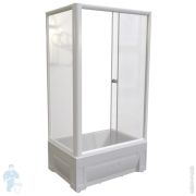 Душевой уголок Радомир Верчелли R (1190х810х2270) стекло матовое, профиль белый, высокий поддон