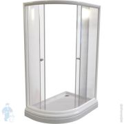 Душевой уголок Радомир (1200х800х1960) правый, стекло матовое, профиль белый, низкий поддон