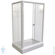 Душевой уголок Радомир Верчелли R (1215х840х1980) стекло прозрачное, профиль белый, низкий поддон