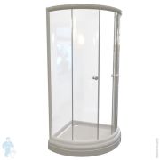 Душевой уголок Радомир (930х930х1960) стекло прозрачное, профиль белый, низкий поддон