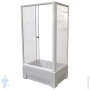 Душевой уголок Радомир Верчелли L (1190х810х2270) стекло прозрачное, профиль белый, высокий поддон
