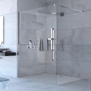 Душевая стенка HUPPE Duplo Pure Walk-In 1100х2000 левая, проф.хром/прозрачное Anti-P DT0001.C91.322
