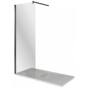 Душевое ограждение GOOD DOOR BAS WALK IN SP-120-C-B (1200х1950), стекло прозрачное/профиль черный