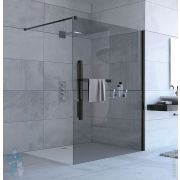 Душевая стенка HUPPE Duplo Pure Walk-In 1100х2000 правая, матовый черный/стекло серое DT0011.123.301