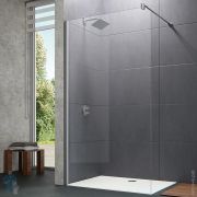 Душевая стенка HUPPE Design pure 1100х2000 хром матовый/стекло прозрачное Anti-Plaque 8P1108.087.322