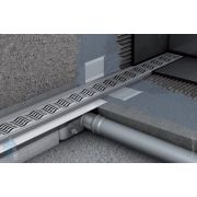 Душевой лоток с фланцем ACO L=1185мм, с сифоном, горизонтальный выпуск, вертикальный фланец к стене