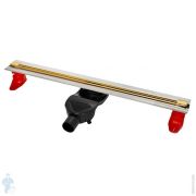 Душевой лоток BERGES Super Slim 800 золото глянец, боковой выпуск S-сифон D50 H60, арт. 092154