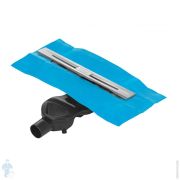 Душевой лоток BERGES SIMPEL 600, мат. хром, боковой выпуск S-сифон D50 H60, реш. и заглушка 090111