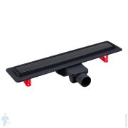 Душевой лоток BERGES Optim Line Black 500, черный мат, горизонт.выпуск S-сифон D50 Н60мм, 095505