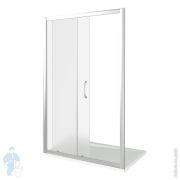 Дверь душевая GOOD DOOR BAS LATTE WTW-120-G-WE (120х185) раздвижная, профиль белый/стекло грэйп