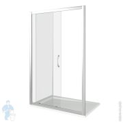 Дверь душевая GOOD DOOR BAS LATTE WTW-120-C-WE (120х185) раздвижная, профиль белый/стекло прозрачное