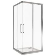 Уголок душевой GOOD DOOR BAS NEO CR- 100-C-CH 1000х1000х1850 стекло прозр,проф. хром, откатн. двери