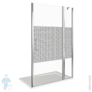 Дверь душевая GOOD DOOR BAS FANTASY WTW-130-F-CH (130х185) распашная дверь, зеркальный рисунок
