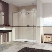 Душевая дверь HUPPE Aura Elegance 1800х2000 левая, глянцевый хром/стекло прозрачное 401806.092.321