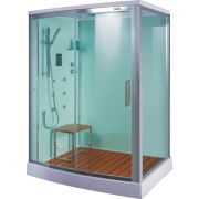 Душевая кабина BAND HOURS OMEGA R 120x90x220 прозр. стекло профиль хром низкий прямоугольный поддон