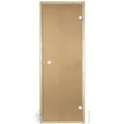 Двери стеклянные HARVIA для сауны (690х1890) 7/19 коробка осина, бронза D71901H