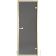 Двери стеклянные HARVIA для сауны (690х1890) 7/19 коробка ольха, серая D71902L