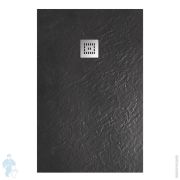 Поддон из искусственного мрамора BELBAGNO TRAY-MR-UNO-AH-120/90-35-NERO-CR с сифоном, черный