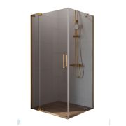 Душевой уголок CEZARES SLIDER (800х1000-1100х1950) стекло серое/профиль брашированное золото SLIDER-AH-1-80-100/110-GRIGIO-BORO