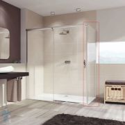 Душевая стенка HUPPE Aura 900х2000 для раздвижной двери глянц.хром/стекло прозрач. AP 401607.092.322