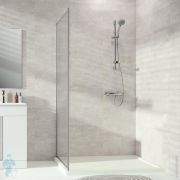 Боковая стенка HUPPE Alpha2 700х1900 профиль матовое серебро/стекло прозрачное A22401.087.321