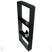 Полка для душевого ограждения Novellini Frame 350х900х85 тройная, с крючком, черная R90AKFPO3590-H