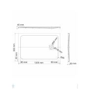 Душевой поддон WasserKRAFT Neime 1200х900х40 низкий, искусственный камень, цвет: черный 19T07