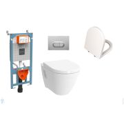Комплект: Инсталляция Vitra с клавишей хром + Унитаз S50 без ободка +сиденье микролифт 9003B003-7201