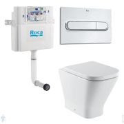 Комплект Унитаз приставной ROCA Gap тонкое сиденье+Скрытый бачок BASIC TANK+Кнопка гл.хром 893109000