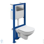 Инсталляция Cersanit LINK PRO+клавиша смыва ESTETICA пластик, хром+ Унитаз CITY CO DPL EO slim 64121