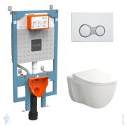 Комплект: Инсталляция Vitra с клавишей хром + унитаз VitrA S40 + сиденье с микролифтом 9860B003-7200
