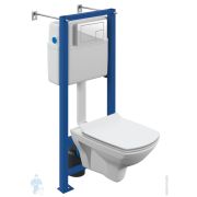 Инсталляция Cersanit VECTOR+кнопка CORNER белая+Унитаз CARINA XL+Сиденье микролифт SLIM 64119