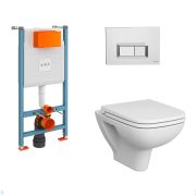 Комплект: Инсталляция Vitra клавиша хром + унитаз VitrA S20 + сиденье микролифт 9004B003-7207