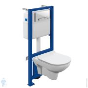 Инсталляция Cersanit LINK PRO+клавиша смыва ESTETICA белая + Унитаз CITY CO DPL EO slim 64277