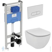 Инсталляция Ideal Standard ProSys, клавиша хром + Унитаз TESI AquaBlade + Сиденье микролифт тонкое R030501
