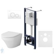 Комплект инсталляции AM.PM клавиша Pro L белая + унитаз Inspire FlashClean сиденье микролифт IS49001.501700