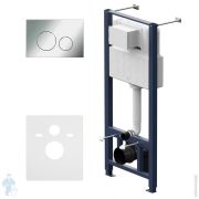 Инсталляция AM.PM Pro для подвесного унитаза I012704.9051 с пневматической клавишей Pro L глянц.хром