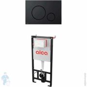 Инсталляция для унитаза ALCAPLAST AM101/1120 4 в 1 с бачком, с клавишей черной матовой M678 AM101/1120-4:1 RU M678-0001