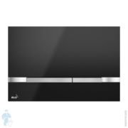 Кнопка для бачка-инсталляции ALCAPLAST STRIPE BLACK (черная/матовый хром)