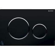 GEBERIT Sigma20 Клавиша смыва, двойной смыв, черный матовый/кольца хром глянец 115.882.14.1